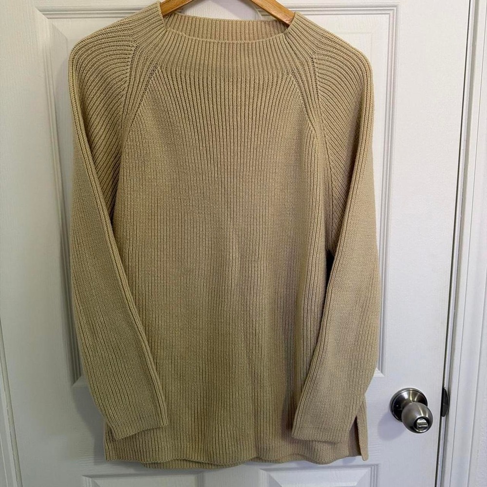 Tan ribbed knit sweater